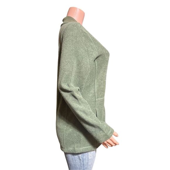Bundle two Pulp long sleeve fleece brown and green v neck button up sweater M - Picture 4 of 11